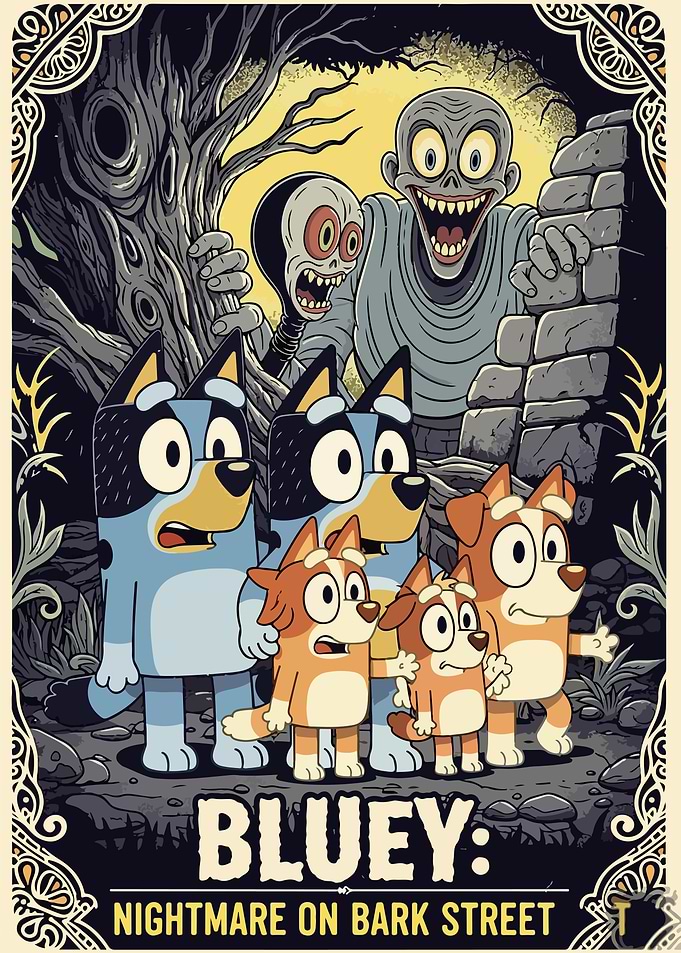 Bluey Nightmare on Bark Street Poster