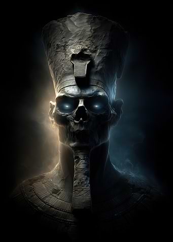 Scary Egyptian Pharaoh Skull