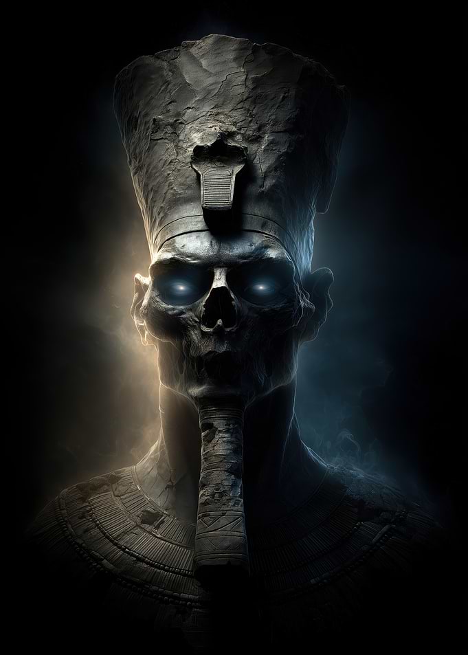 Scary Egyptian Pharaoh Skull