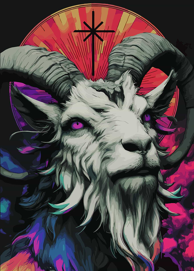 Baphomet with Occult Symbol