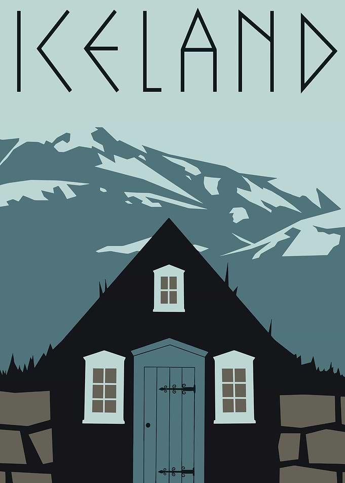 Icelandic Landscape with House