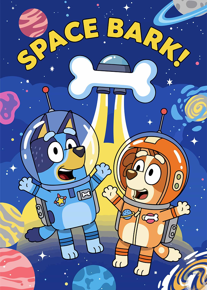 Bluey and Bingo in Space