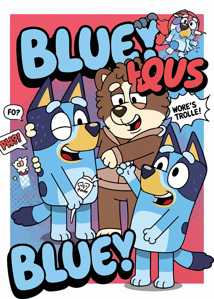 Bluey and Friends Cartoon Art