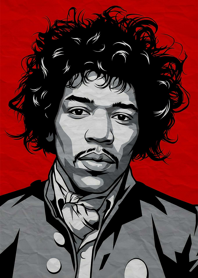 Jimi Hendrix Pop Art Portrait