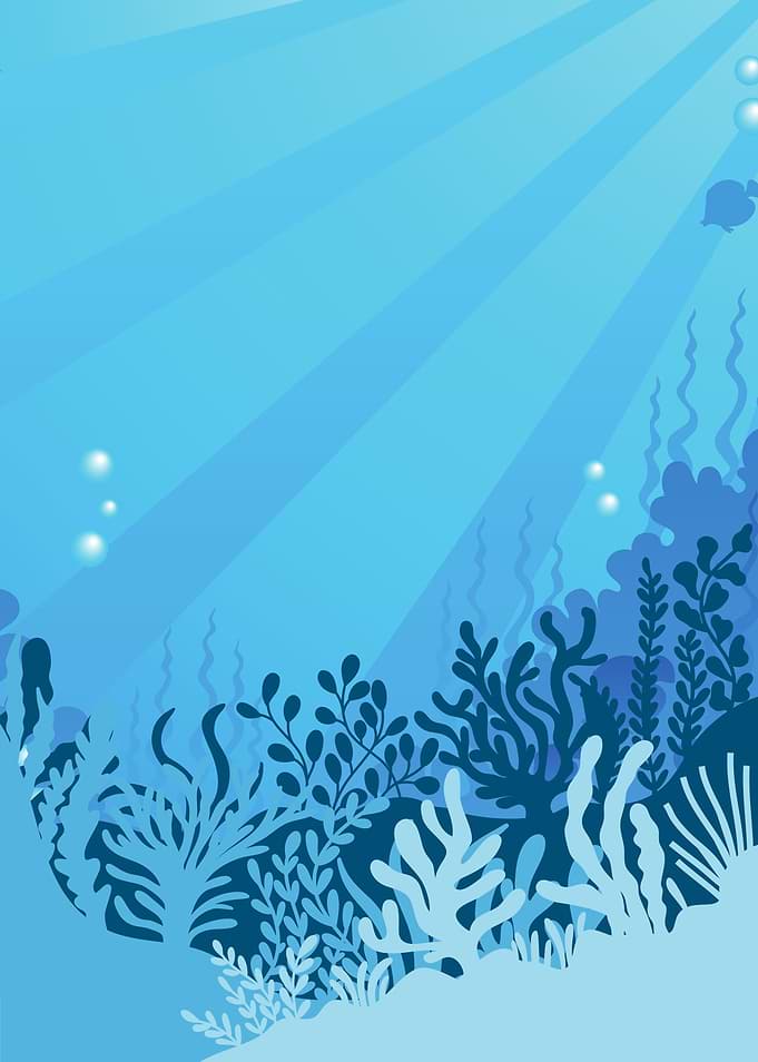 Underwater Scene with Coral and Sunbeams