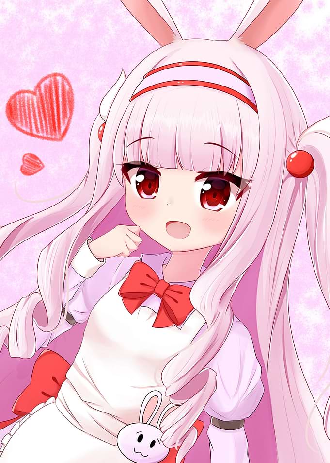 Cute Anime Girl with Bunny Ears