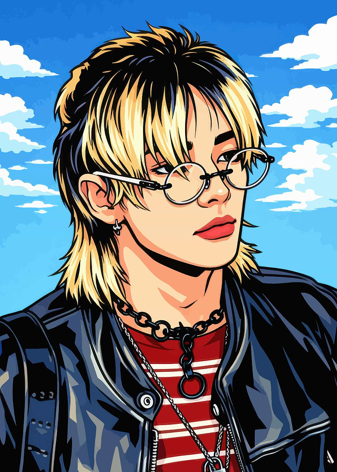Anime Style Portrait of a Stylish Person