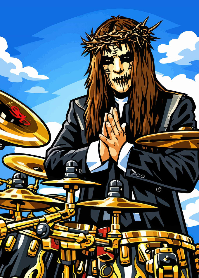 Drummer with Crown of Thorns