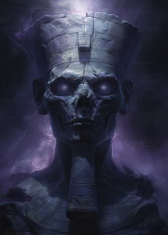 Scary Egyptian Pharaoh Statue