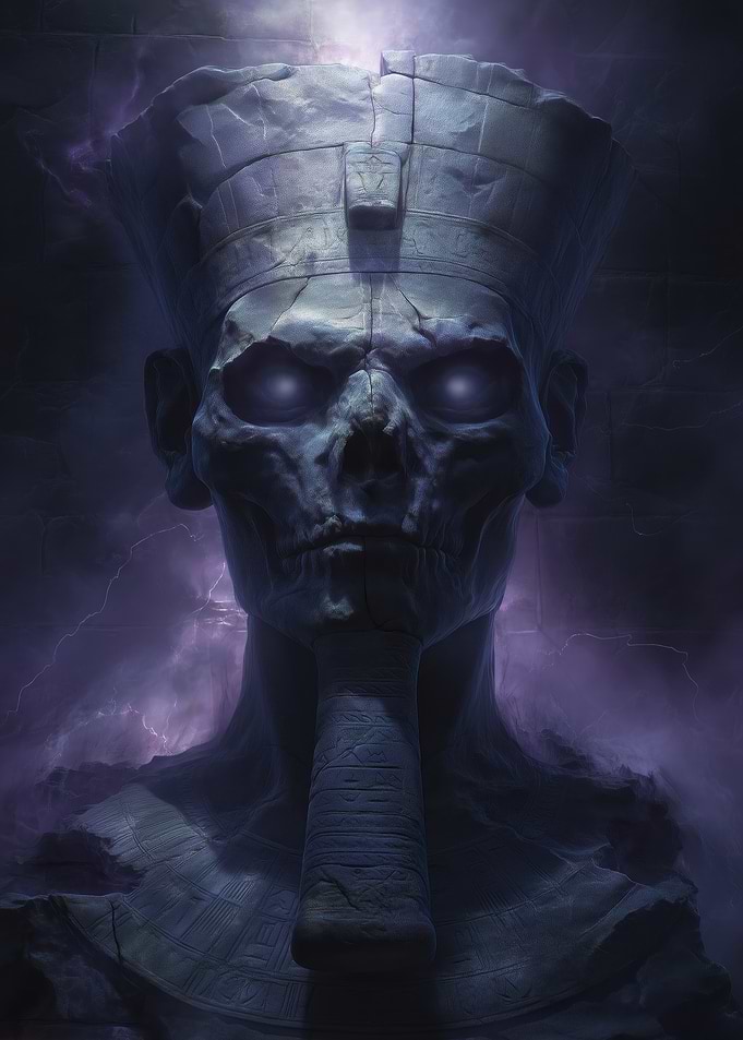 Scary Egyptian Pharaoh Statue