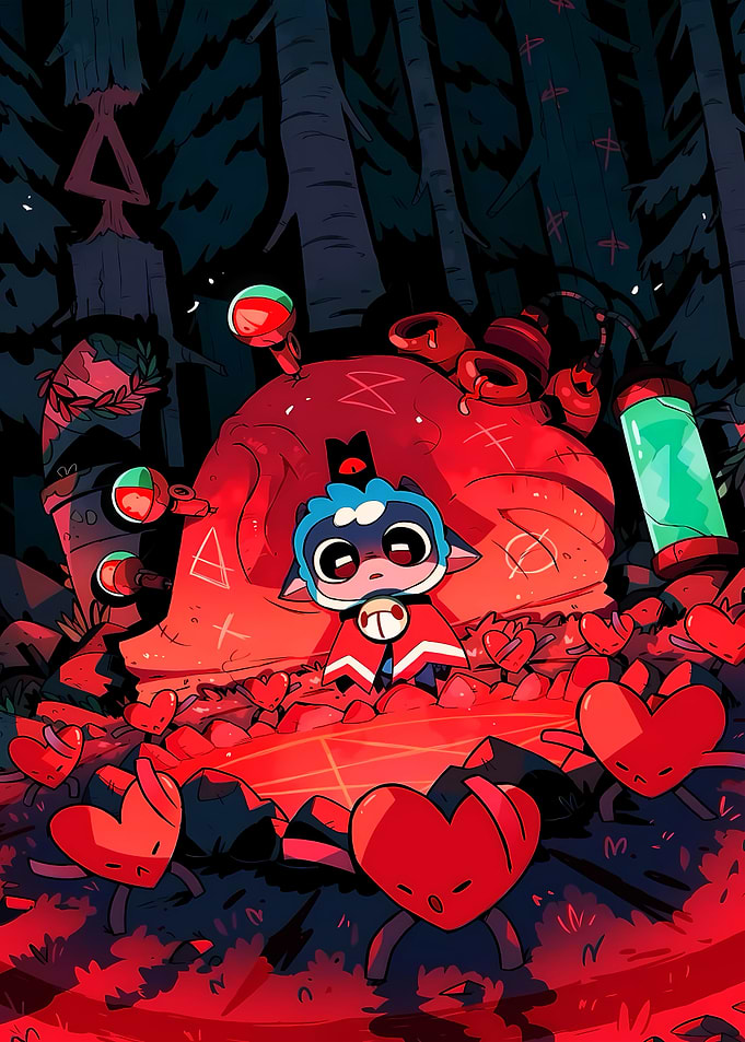 Cult of the Lamb character in forest