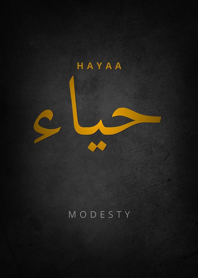 Hayaa Modesty Arabic Calligraphy