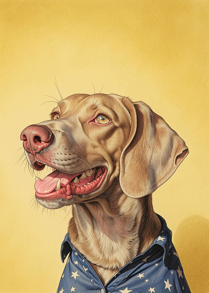Dog Wearing a Star-Spangled Shirt
