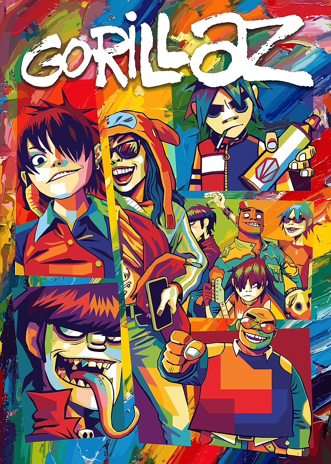 Gorillaz Band Members Pop Art