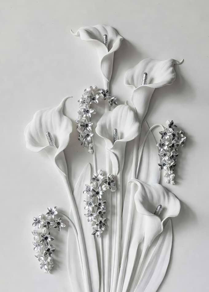 White Calla Lilies and Hyacinths