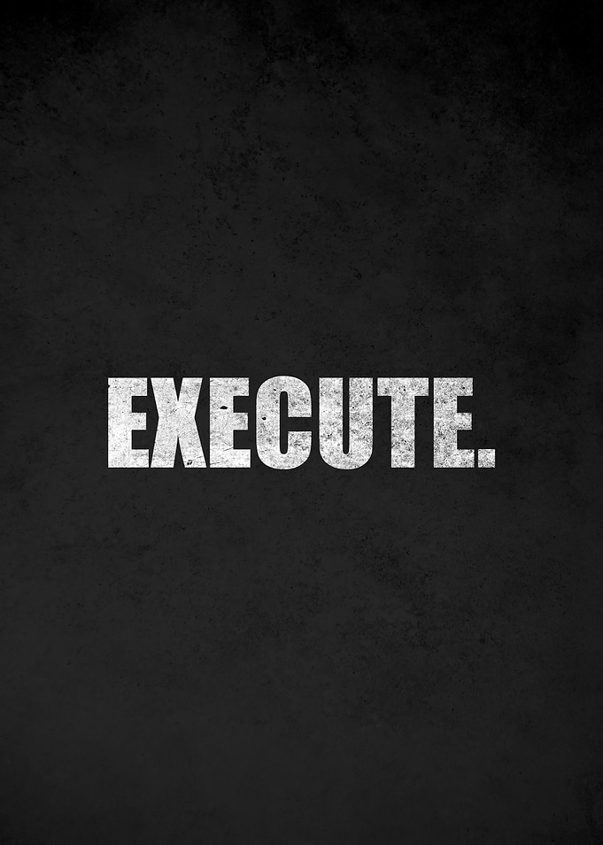 Execute motivational text art