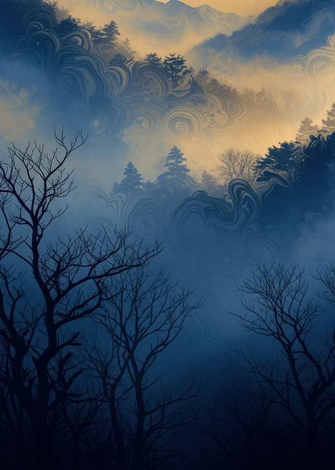 Misty Mountain Forest Landscape