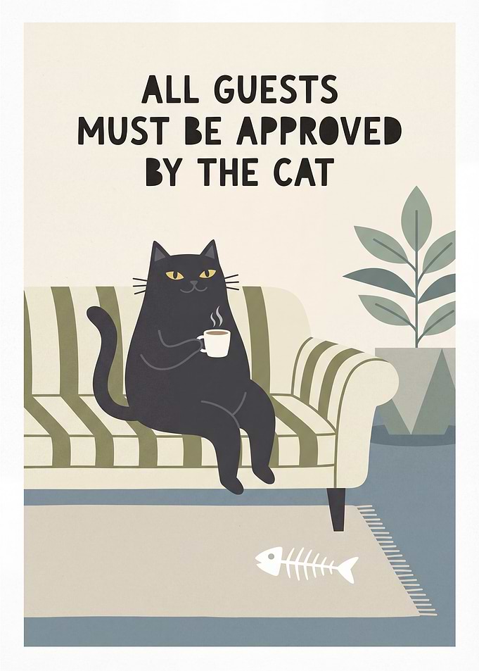 Cat Approved Guest Sign