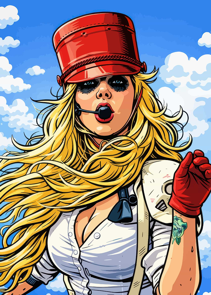 Woman in Red Hat and Gloves