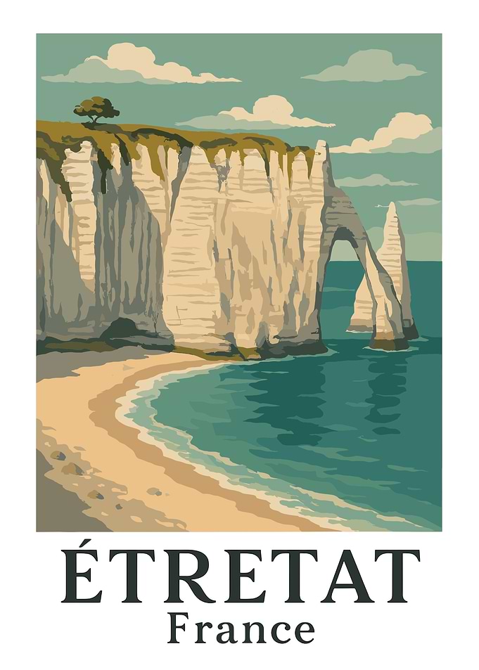Vintage Travel Etretat France