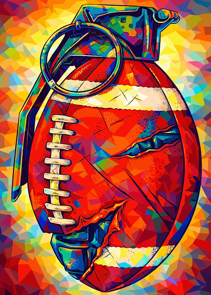 Football Grenade Pop Art
