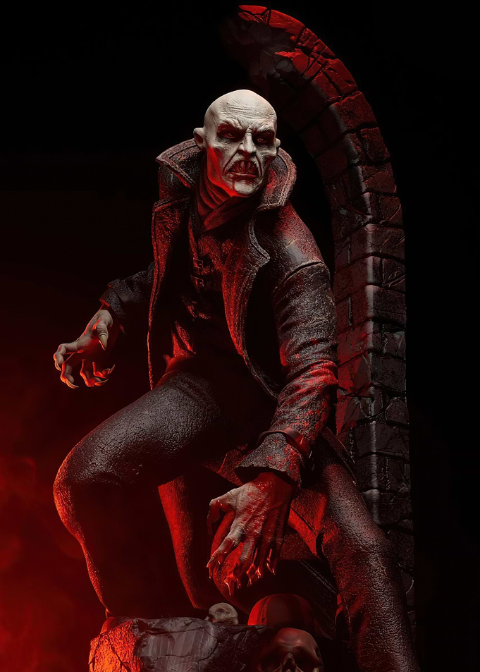 Vampire Figure with Skulls