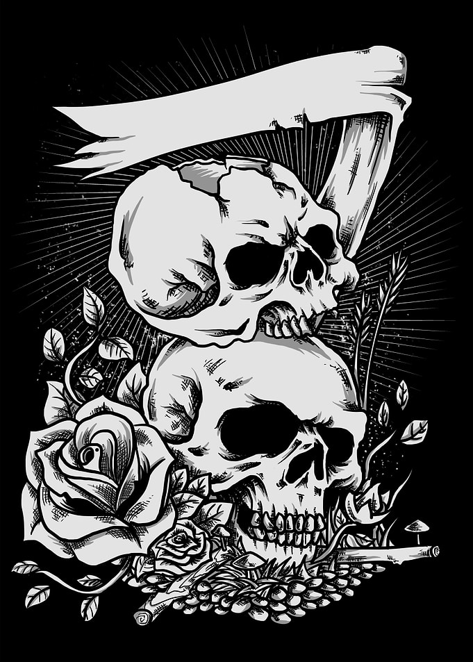 Skulls and Roses with Scythe