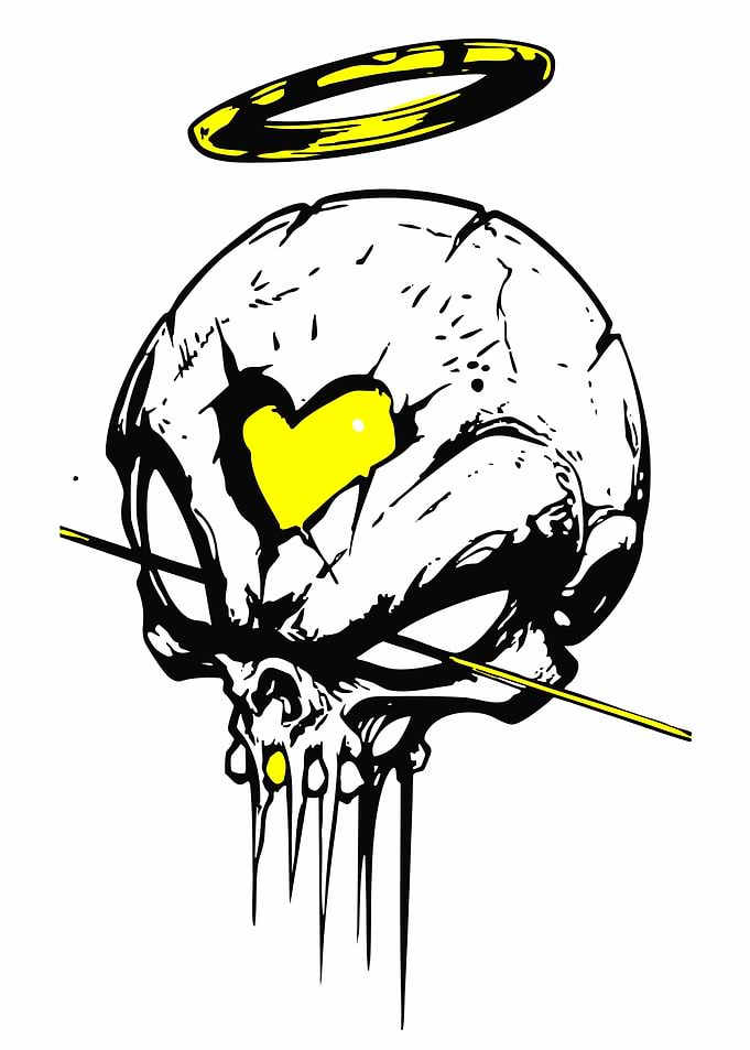 Skull with Heart and Halo