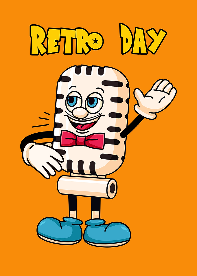 Retro Microphone Character