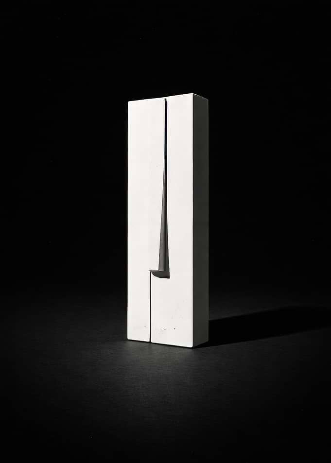 Minimalist White Piano Key Sculpture