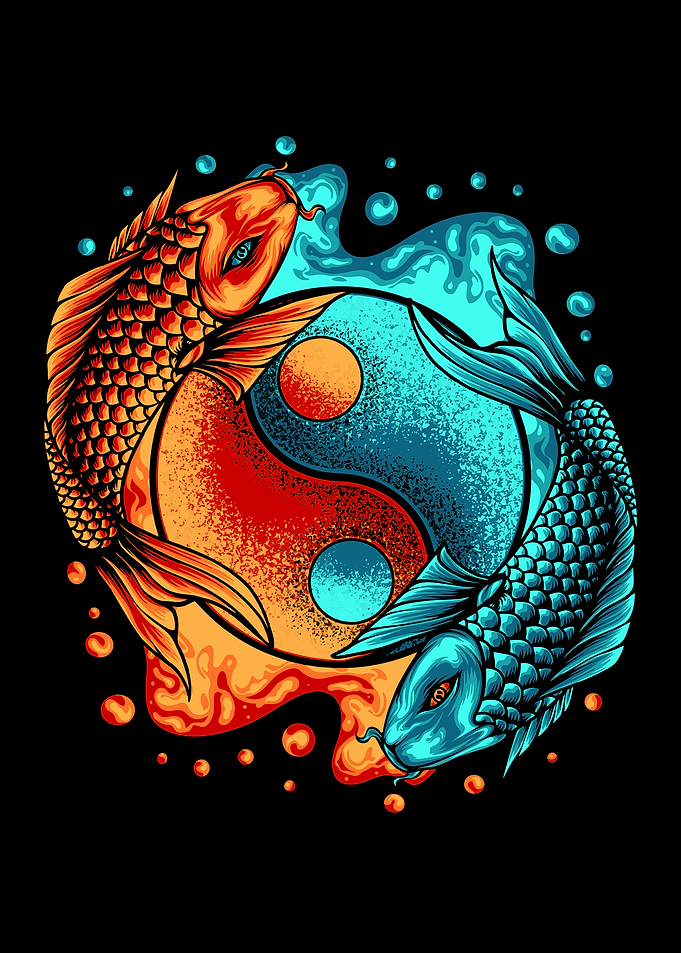 Yin Yang Koi Fish Symbol
