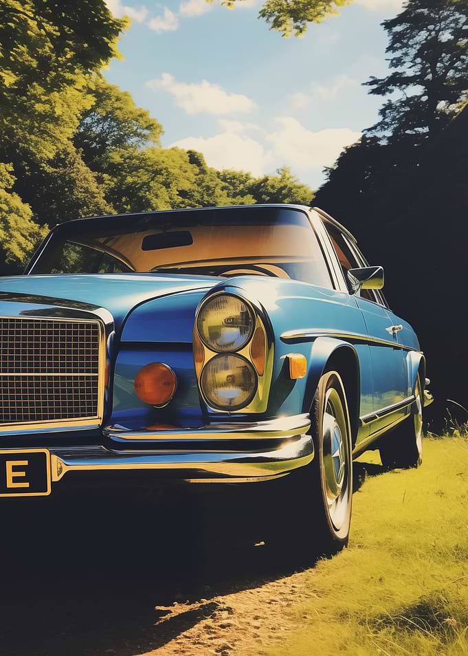 Vintage Blue Mercedes