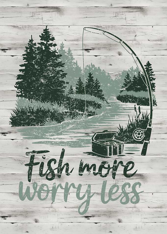 Fishing Scene with Inspirational Text