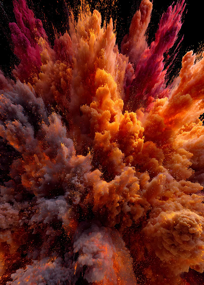 Explosion of Colored Powder