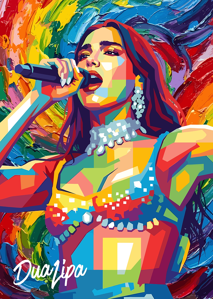 Dua Lipa Pop Art Portrait