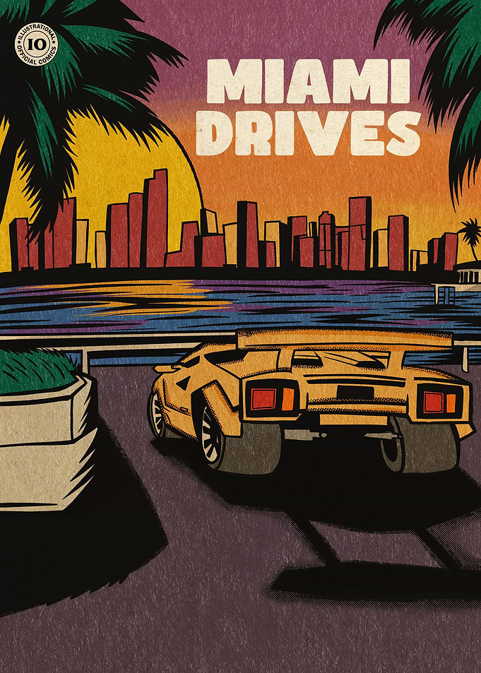 Miami Drives Retro Car