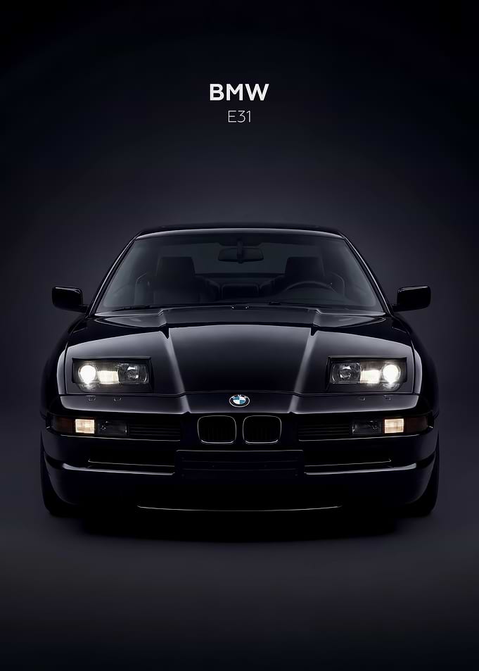Black BMW E31 Front View