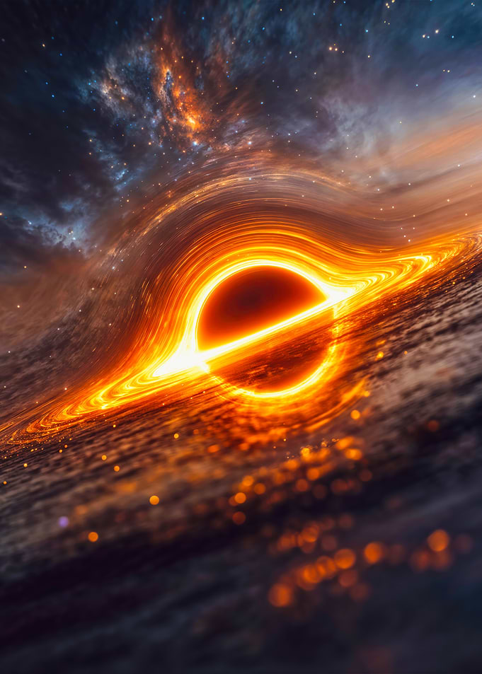 Fiery Galactic Black Hole Vortex