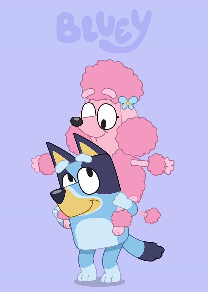Bluey and Pink Poodle