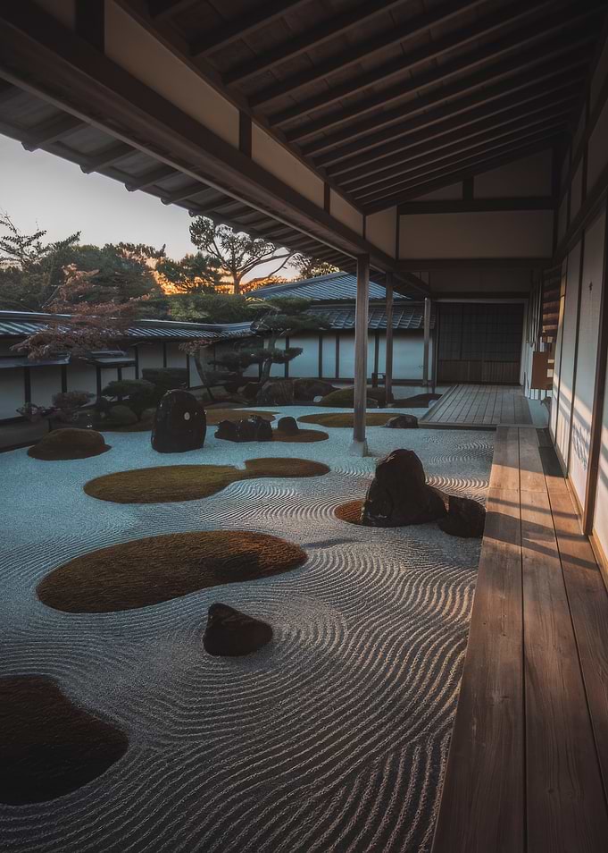 Zen Garden at Sunset