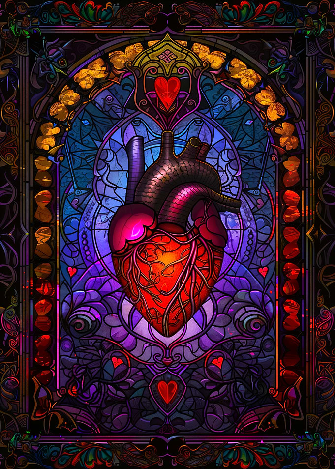 Anatomical Heart Stained Glass