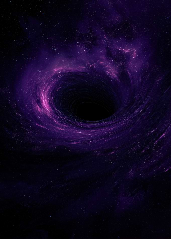 Purple Black Hole in Space