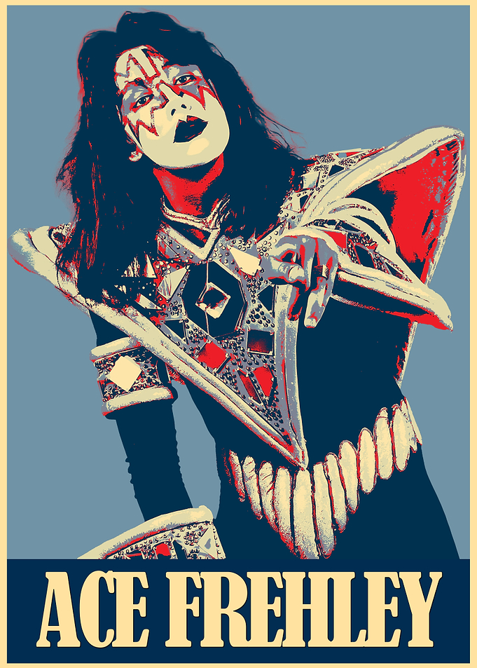 Ace Frehley Kiss Pop Art Poster