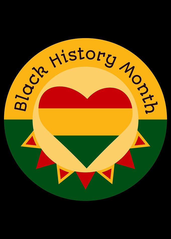 Black History Month Heart Emblem
