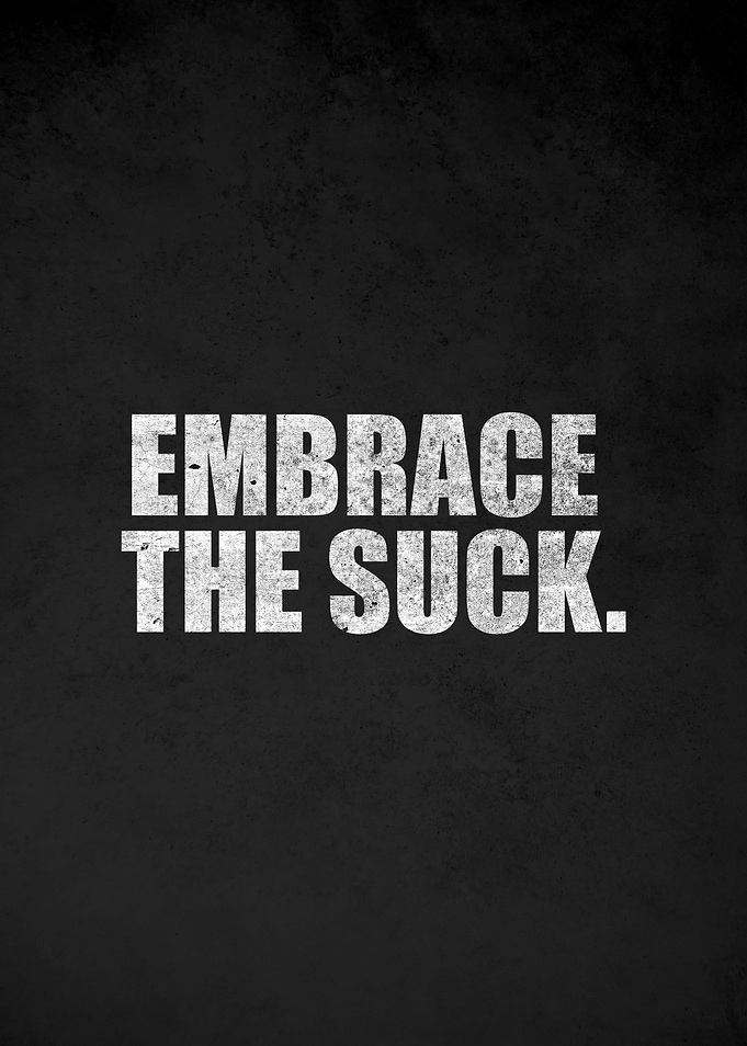 Embrace The Suck Motivational Text Art