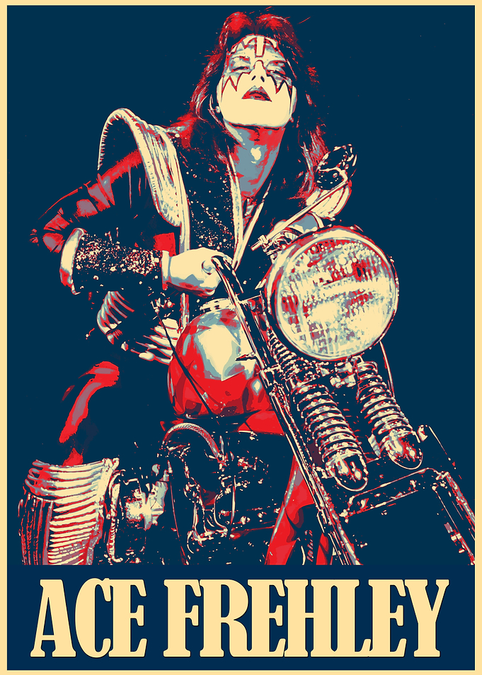 Ace Frehley Riding a Motorcycle