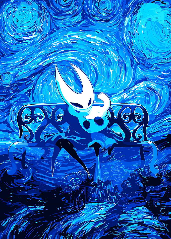 Hornet on a Bench in Starry Night