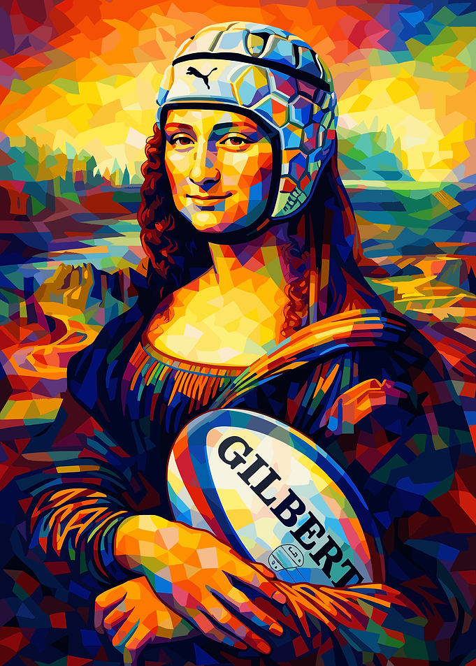 Mona Lisa with Rugby Gear