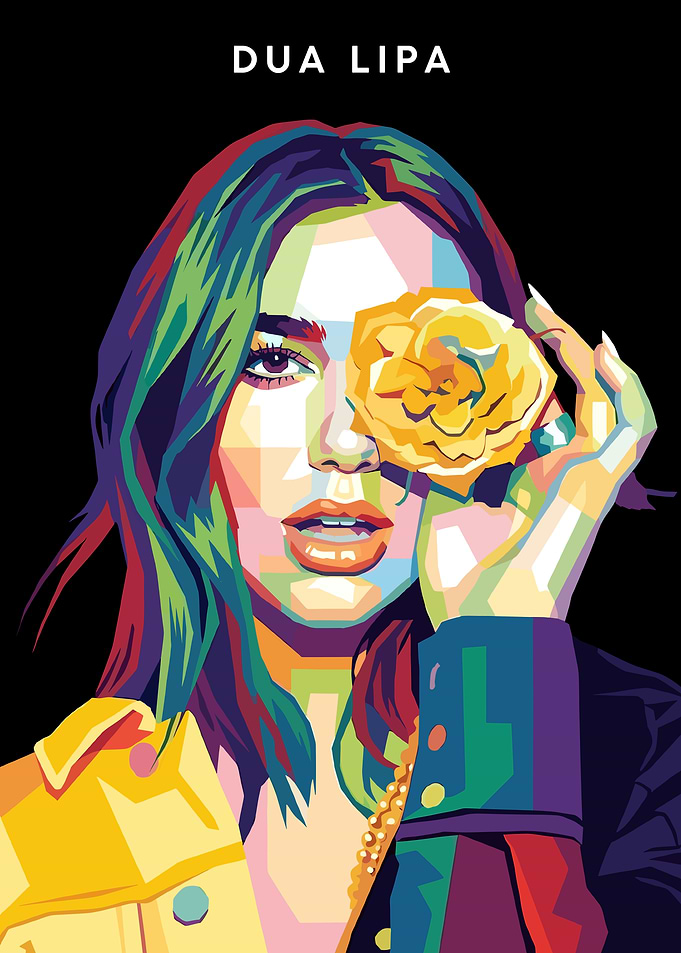 Dua Lipa Pop Art Portrait