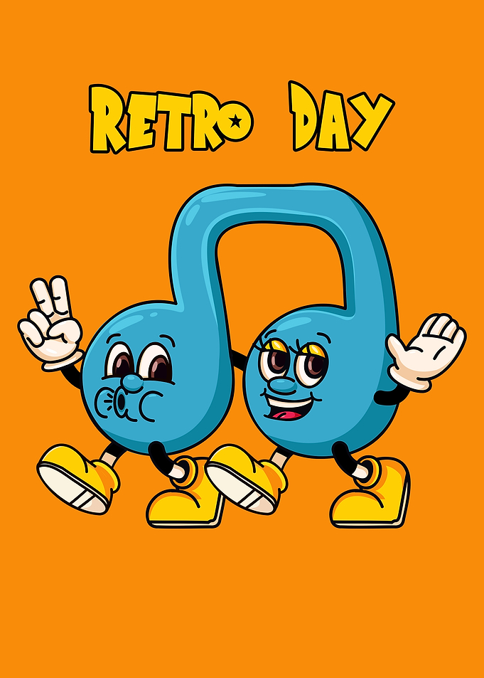 Retro Day Music Notes